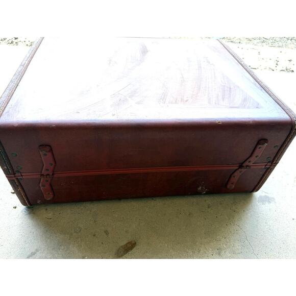 Vintage 50s Samsonite Schwayder Bros Hard Case Brown Mid-Century KLM Airline Tag - Picture 5 of 9